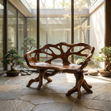 Oryndor Sculpted Solid Wood Outdoor Bench