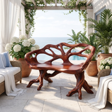 Oryndor Sculpted Solid Wood Outdoor Bench