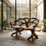Oryndor Sculpted Solid Wood Outdoor Bench