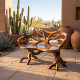 Oryndor Sculpted Solid Wood Outdoor Bench
