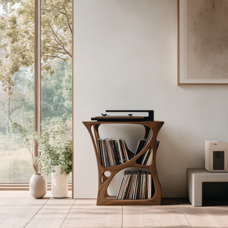 Orynthus Handcrafted Solid Wood Record Player Stand SPA254463 - Timberustic Record Player Stand With Storage