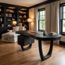 Orynvale Live Edge Solid Wood Desk with Drawers Black - Timberustic Desk With Drawers