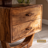 Orynvale Live Edge Solid Wood Desk with Drawers - Timberustic Desk With Drawers