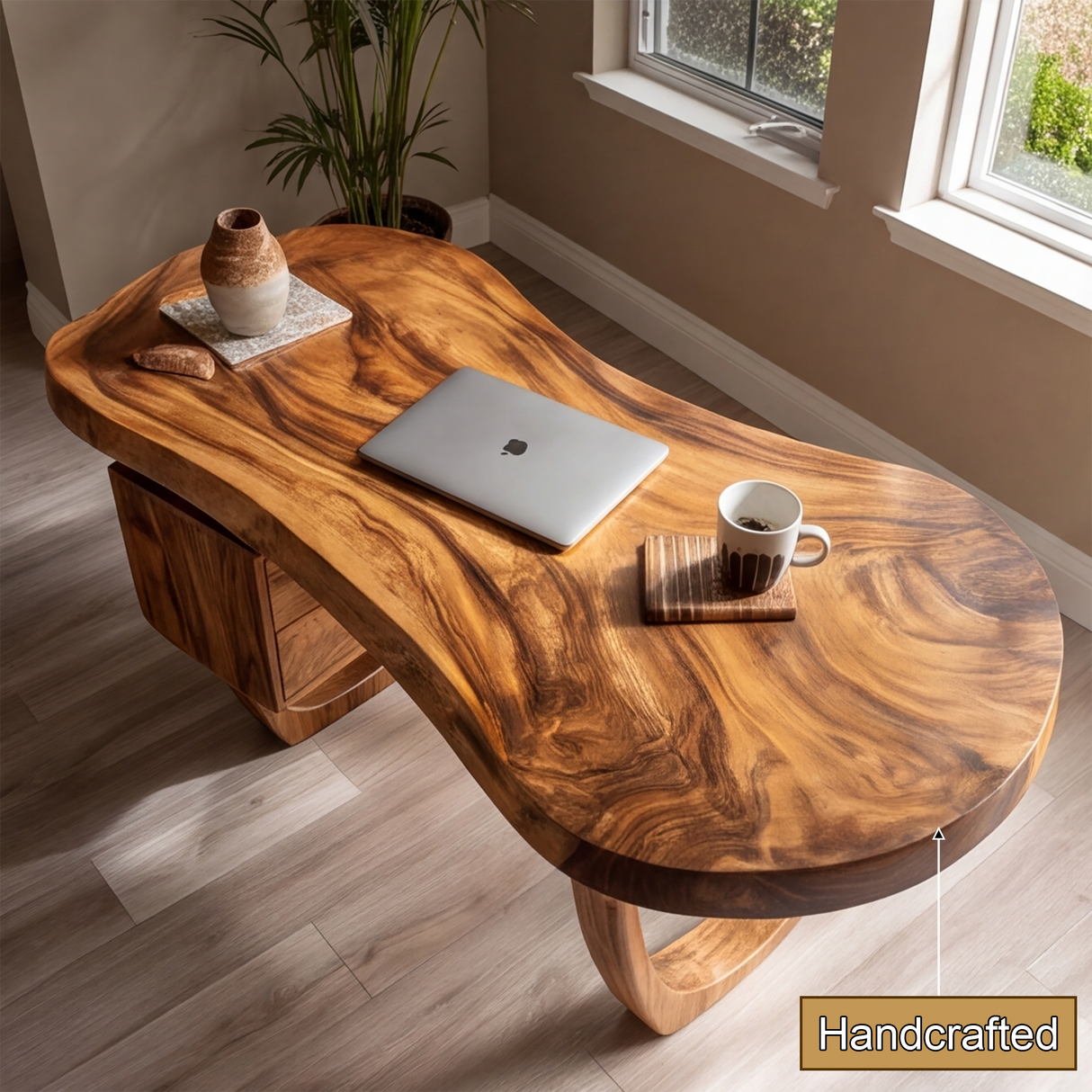 Orynvale Live Edge Solid Wood Desk with Drawers - Timberustic Desk With Drawers