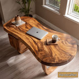 Orynvale Live Edge Solid Wood Desk with Drawers - Timberustic Desk With Drawers