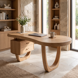 Orynvale Live Edge Solid Wood Desk with Drawers Natural Oak - Timberustic Desk With Drawers