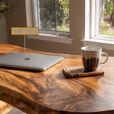 Orynvale Live Edge Solid Wood Desk with Drawers - Timberustic Desk With Drawers