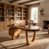 Orynvale Live Edge Solid Wood Desk with Drawers Teak - Timberustic Desk With Drawers