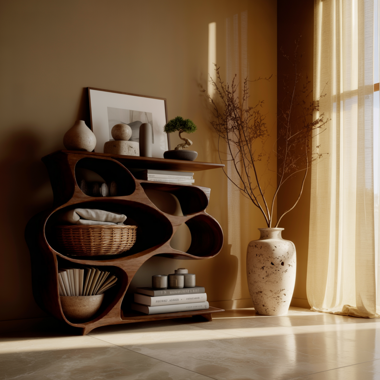 Ovallure Solid Wood Bookshelf