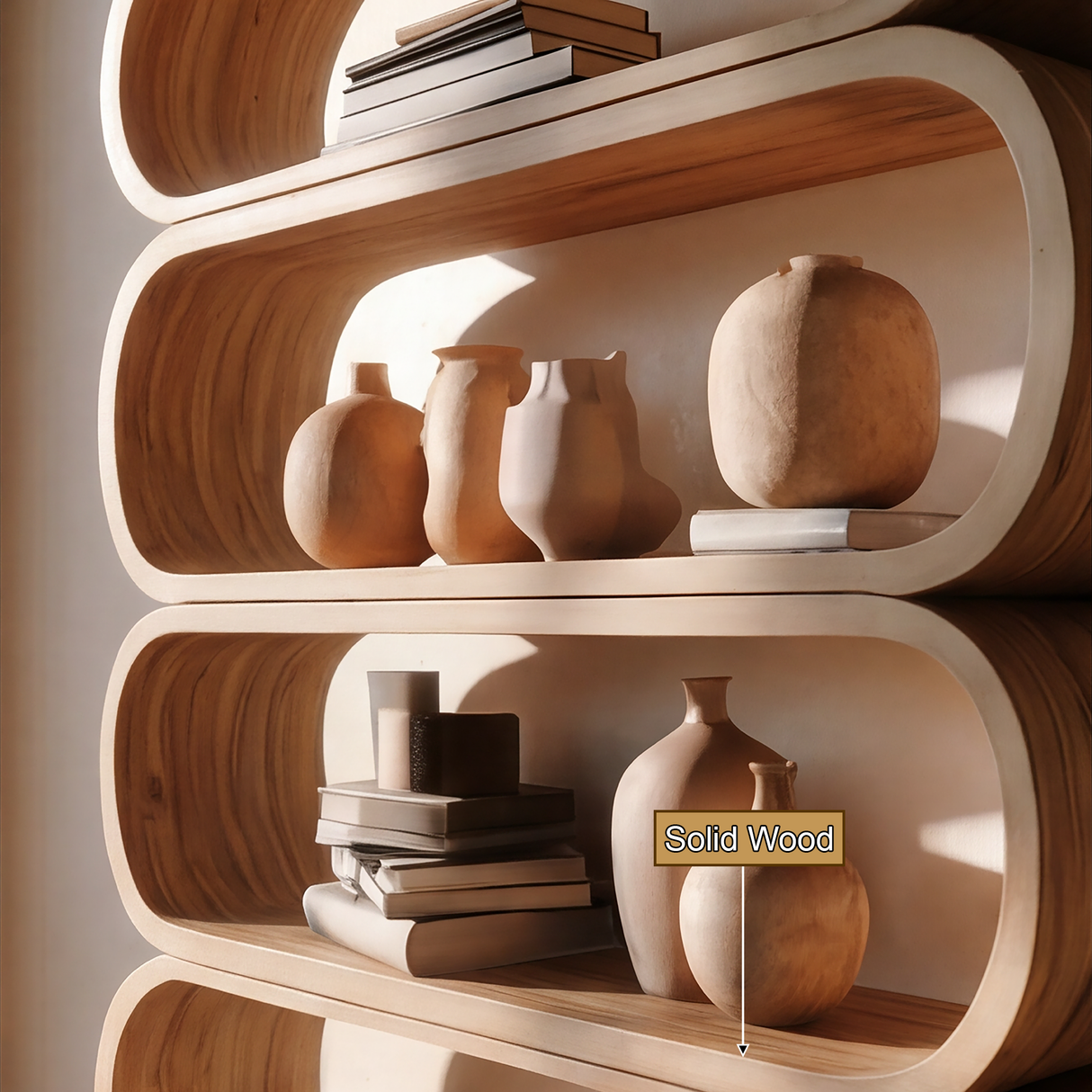 Ovelis Handcrafted Solid Wood Bookshelf SPA295823