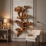 Petalwyn Handcrafted Solid Wood Tree-Inspired Bookshelf