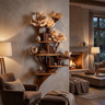 Petalwyn Handcrafted Solid Wood Tree-Inspired Bookshelf Dark Walnut - Timberustic Tree-Inspired Bookshelf
