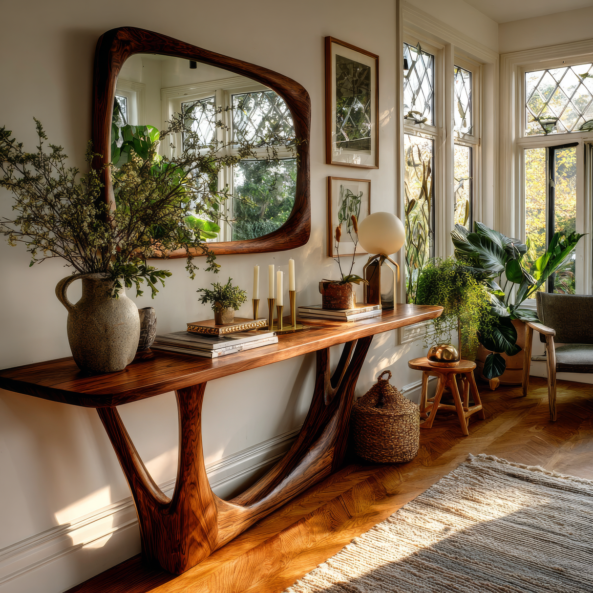 Quorvannis Sculpted Solid Wood Console Table - Timberustic Console Table