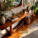 Quorvannis Sculpted Solid Wood Console Table - Timberustic Console Table