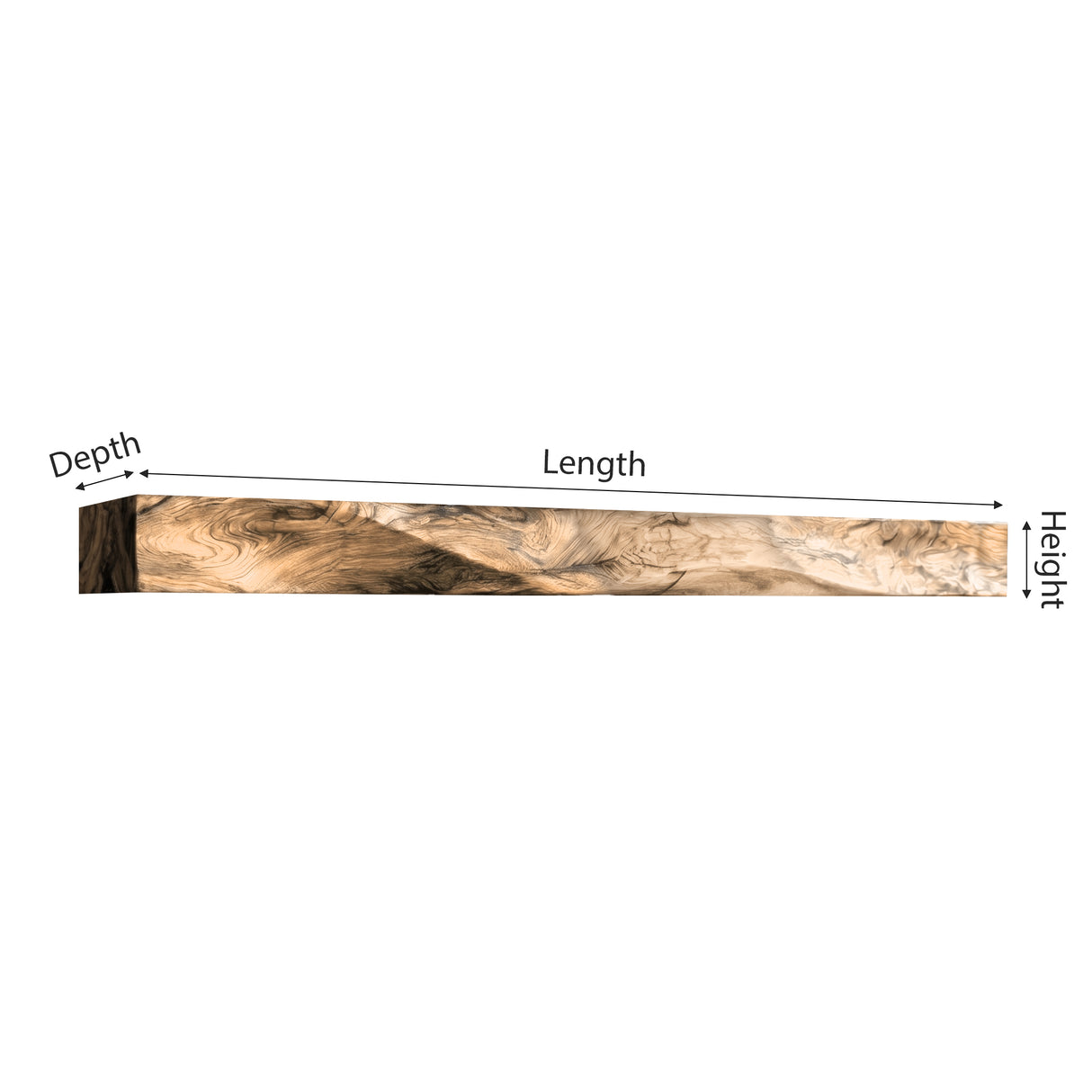 Ravaryn Handcrafted Solid Wood Fireplace Mantel Shelf - Timberustic Fireplace Mantel Shelf