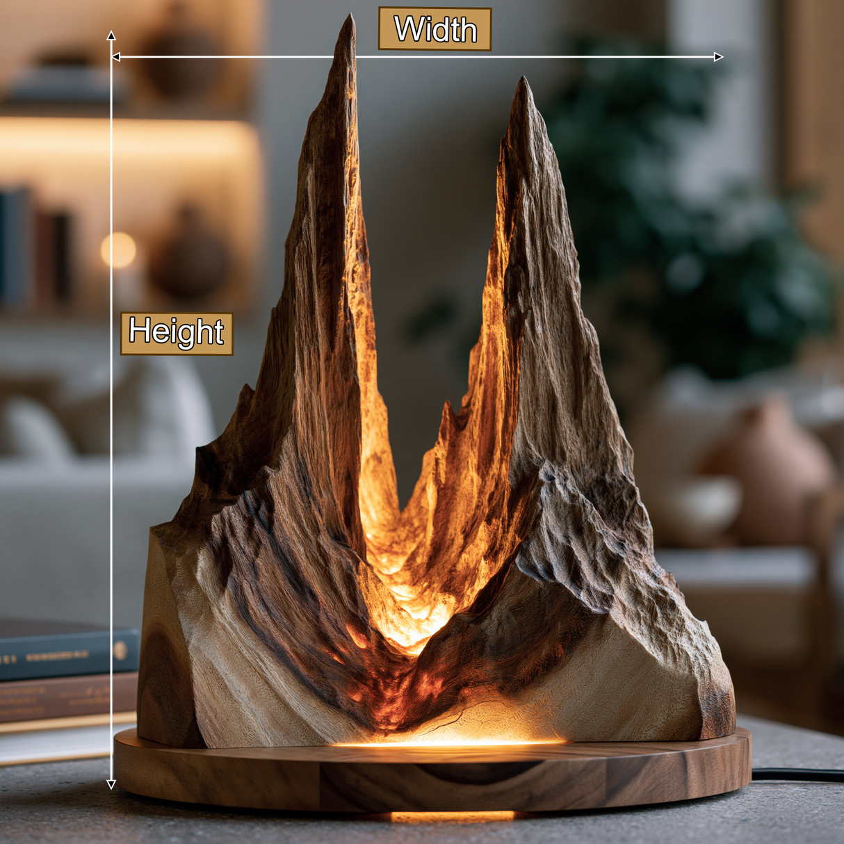 Ravaryn Sculpted Solid Wood Mountain Table Lamp SPA219329