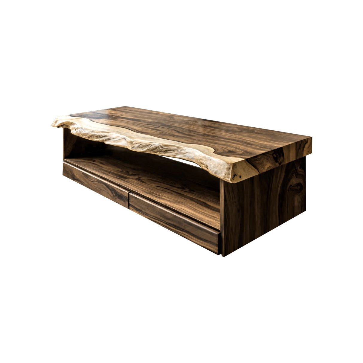 Ravelle Live Edge Solid Wood Floating Bathroom Vanity with Drawers Natural Oak - Timberustic Floating Bathroom Vanity With Drawers