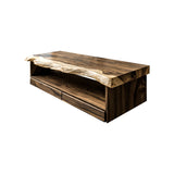 Ravelle Live Edge Solid Wood Floating Bathroom Vanity with Drawers Natural Oak - Timberustic Floating Bathroom Vanity With Drawers
