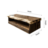 Ravelle Live Edge Solid Wood Floating Bathroom Vanity with Drawers - Timberustic Floating Bathroom Vanity With Drawers