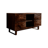 Ravelle Sculpted Freestanding Solid Wood Bathroom Vanity with Drawers Dark Walnut - Timberustic Freestanding Bathroom Vanity with Drawers