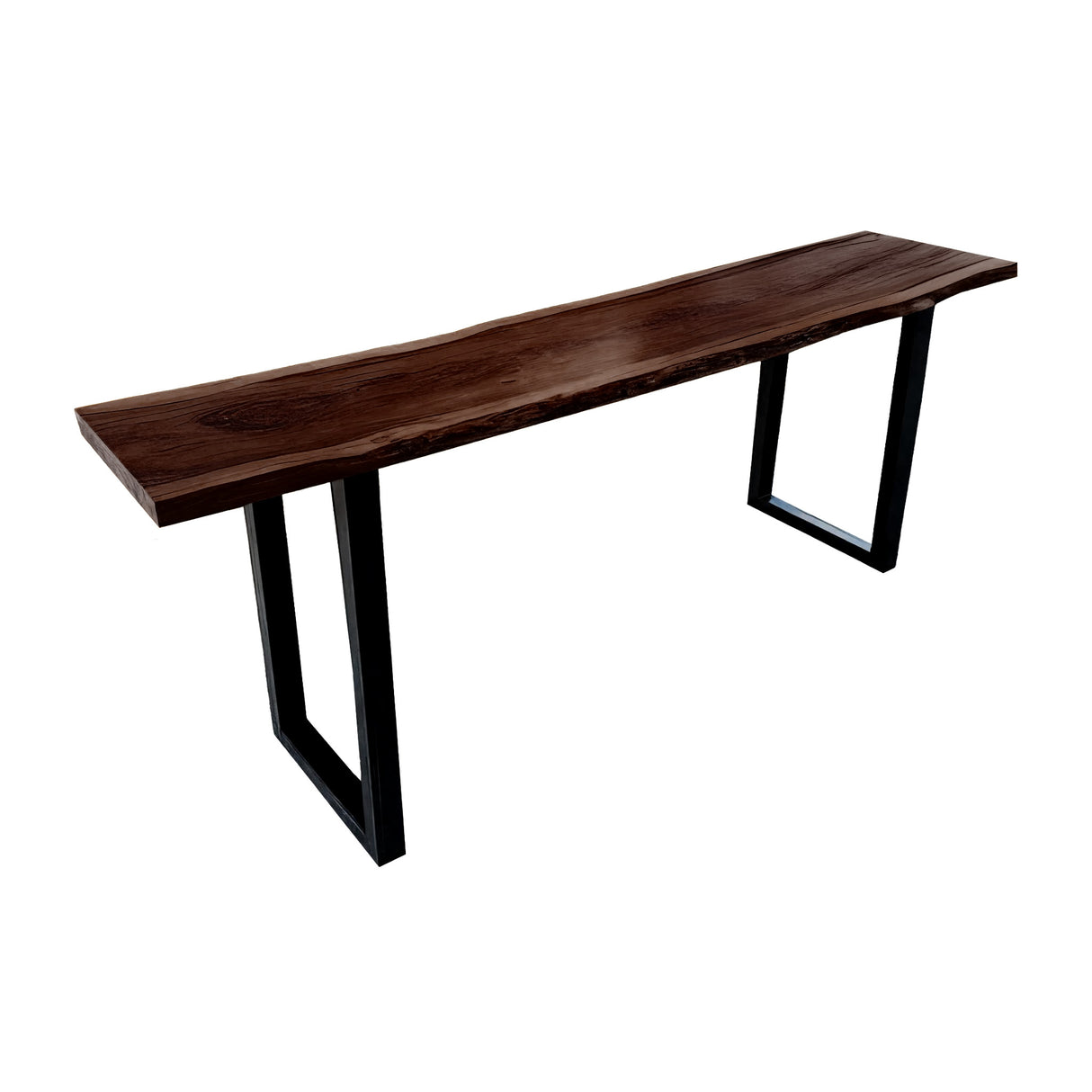 Ravello Live Edge Solid Wood Bar Table Dark Walnut - Timberustic Bar Table