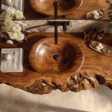 Ravello Live Edge Solid Wood Floating Bathroom Vanity SPA752301 - Timberustic Floating Bathroom Vanity