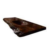 Ravello Live Edge Solid Wood Floating Bathroom Vanity with Integrated Sink Dark Walnut - Timberustic Floating Bathroom Vanity with Integrated Sink
