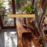Ravello Live Edge Solid Wood Floating Bathroom Vanity with Integrated Sink - Timberustic Floating Bathroom Vanity with Integrated Sink