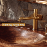 Ravello Live Edge Solid Wood Floating Bathroom Vanity with Integrated Sink - Timberustic Floating Bathroom Vanity with Integrated Sink