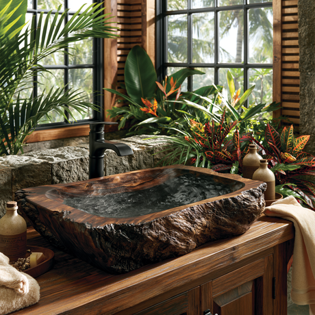 Ravello Live Edge Solid Wood Vessel Sink - Timberustic Vessel Sinks