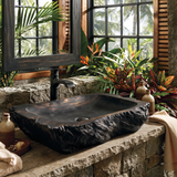 Ravello Live Edge Solid Wood Vessel Sink Black - Timberustic Vessel Sinks