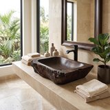 Ravello Live Edge Solid Wood Vessel Sink Dark Walnut - Timberustic Vessel Sinks
