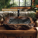 Ravello Live Edge Solid Wood Vessel Sink - Timberustic Vessel Sinks
