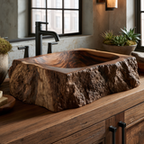 Ravenbark Handcrafted Solid Wood Rustic Edge Vessel Sink