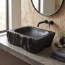 Ravenbark Handcrafted Solid Wood Rustic Edge Vessel Sink Black - Timberustic Vessel Sinks