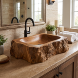 Ravenbark Handcrafted Solid Wood Rustic Edge Vessel Sink