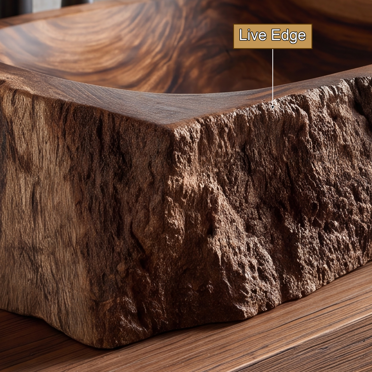 Ravenbark Handcrafted Solid Wood Rustic Edge Vessel Sink - Timberustic Vessel Sinks