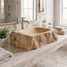 Ravenbark Handcrafted Solid Wood Rustic Edge Vessel Sink Natural Oak - Timberustic Vessel Sinks