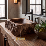 Ravenbark Handcrafted Solid Wood Rustic Edge Vessel Sink - Timberustic Vessel Sinks