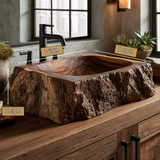 Ravenbark Handcrafted Solid Wood Rustic Edge Vessel Sink