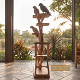 Ravencrest Handcrafted Tree Branch Parrot Stand - Timberustic Tree Branch Parrot Stand