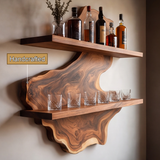 Ravencrest Live Edge Handcrafted Floating Wine Shelf SPA058902