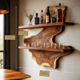 Ravencrest Live Edge Handcrafted Floating Wine Shelf SPA058902