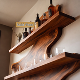 Ravencrest Live Edge Handcrafted Floating Wine Shelf SPA058902