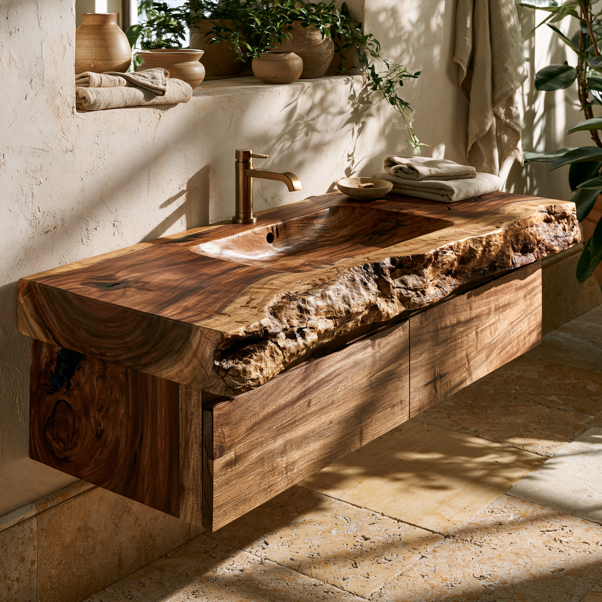 Ravenglen Handcrafted Solid Wood Floating Bathroom Vanity with Drawers (Copy) - Timberustic Floating Bathroom Vanity With Drawers