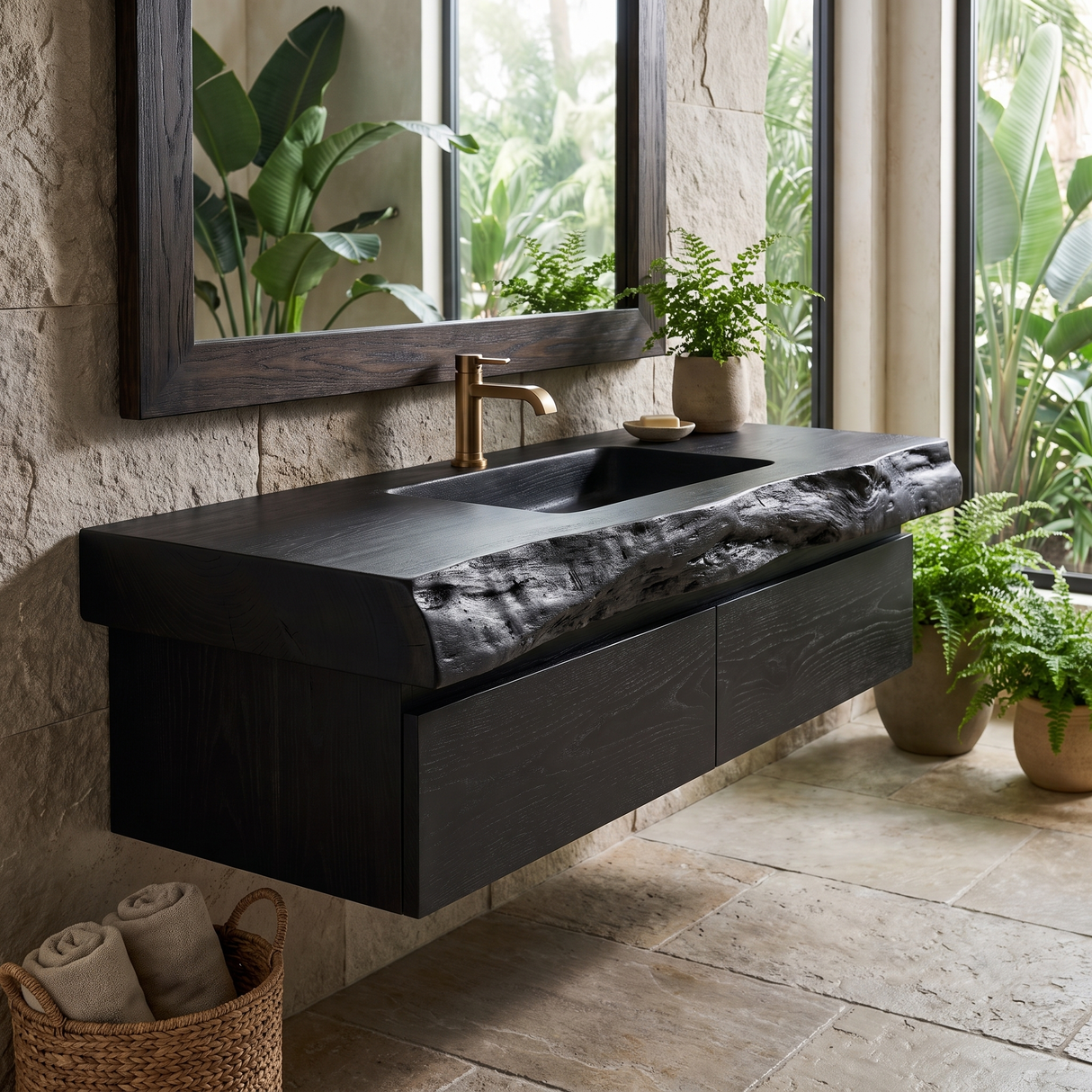 Ravenglen Handcrafted Solid Wood Floating Bathroom Vanity with Drawers - Timberustic Floating Bathroom Vanity With Drawers