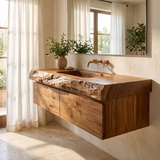 Ravenglen Handcrafted Solid Wood Floating Bathroom Vanity with Drawers - Timberustic Floating Bathroom Vanity With Drawers
