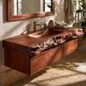 Ravenglen Handcrafted Solid Wood Floating Bathroom Vanity with Drawers Mahogany - Timberustic Floating Bathroom Vanity With Drawers