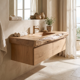 Ravenglen Handcrafted Solid Wood Floating Bathroom Vanity with Drawers - Timberustic Floating Bathroom Vanity With Drawers