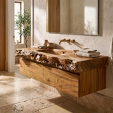Ravenglen Handcrafted Solid Wood Floating Bathroom Vanity with Drawers - Timberustic Floating Bathroom Vanity With Drawers
